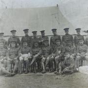 Officers of the Royal Inniskilling Fusiliers Donegal Militia at Finner Camp in 1907. Provided courtesy of the Inniskillings Museum, Enniskillen.