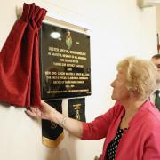 The commemorative plaque was unveiled by Mrs Sylvia Noble, wife of the late Sergeant Albert Johnston Noble.