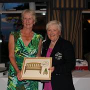 Ann Harte winner of Lady Captain's prize with Brid Sullivan, Lady Captain of PGA National Slieve Russell Golf Club.