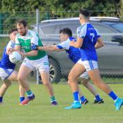 Sean Quigley trying to retain possession under pressure