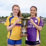 Orla Murphy of Enniskillen and Erin Flanagan of Derrygonnelly with the cup.