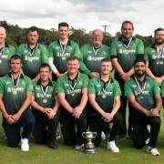 North Fermanagh first team with their league Champions trophy,