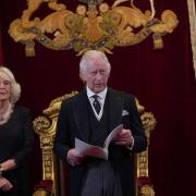 King Charles III and the Queen during the Accession Council at St James's Palace, London.
