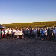 Some of those who took part in the dawn trek at the summit of Cuilcagh.