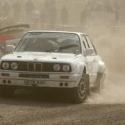 Class winners Damien McGauran and Ryan Farrell in the BMW during the Bushwacker Rally.