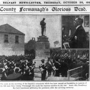 A newspaper clipping on the Memorial's formal unveiling on October 26, 1922.