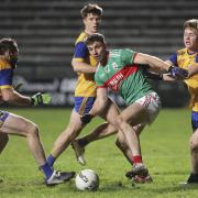 Richard O'Callaghan (left) and Josh Horan challenge Gowna's Conor Madden.