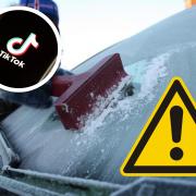 A car de-icing hack from TikTok involving a carrier bag of hot water has been judged to be bad advice by a motoring expert