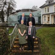 Pictured left to right, back: John Boyle, Director of Community and Wellbeing, Fermanagh and Omagh District Council and Ian McKnight, Hall McKnight Architects. Front: Bryony May, Arts Manager, Fermanagh and Omagh District Council and Councillor Barry