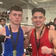 Rhys Owens (left) after his win.