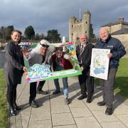 Back To The Future themed St. Patrick’s Day in Enniskillen launched, four weeks to the day! Pictured left to right: Noelle McAloon, Experience Enniskillen, Emmett ‘Doc’ Brown, Marty McFly, Fermanagh and Omagh District Council Chairman