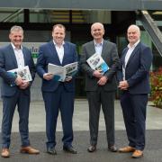 Above, from left; Keith Agnew, Vice-Chairman; Colin Kelly, Group CEO; Peter Sheridan, Group Chief Financial Officer; Niall Matthews, Chairman;  Lakeland Dairies. The largest cross-border dairy processing co-operative on the island of Ireland, announced
