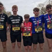 Jamie McDonnell, Frank Buchanan, Piaras Toner, Tiarnan McManus and Harry McKenzie who took part in the London Mini Marathon last weekend.