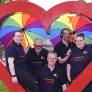 Pictured at the launch of Fermanagh Pride are from left, Bernie Smith, Phil Duggan, David McDermott, Nigel Wiltshire and Shauna Deeney.