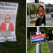 Defacement of posters during this year's local election campaign.