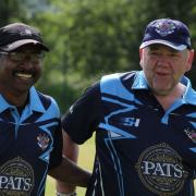 Satheesh and Kenny Maxwell are all smiles as Enniskillen record their first league win.