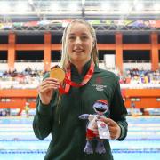 GOLDEN GIRL..... Ellie McCartney with her gold from the 200m Breaststroke.