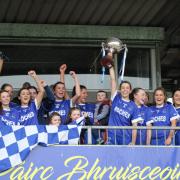 Kinawley Ladies celebrate after winning the Fermanagh SFC title on Saturday.