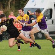 Erne Gaels and Derrygonnelly clash for the New York Cup