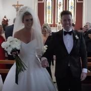 The new Mr. and Mrs. Muldoon pictured at St. Patrick's Church, Derrygonnelly.