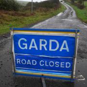 File photo of a Garda road closed sign.