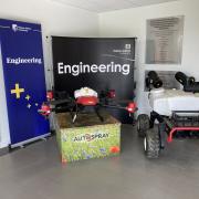 The reception area at the Harper Adams University Agricultural Engineering Innovation Centre, which shows the future trends in autonomous vehicles.
