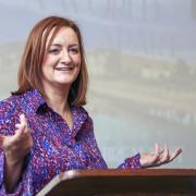 Noelle McAloon, Enniskillen Bid, speaking at The Buisness Breakfast at The Lough Erne Resort.