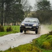 Winners Damian Mooney and Tony Anderson in their Citroen Saxo.