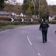 PSNI at the scene of the collision on the main Irvinestown to Enniskillen road.
