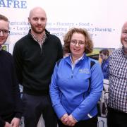 Speakers at the Beef Carbon Reduction Awareness Event at CAFRE: Nigel Gould, Darryl Boyd, Ruth Moore and Kevin McGrath.