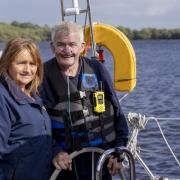 The late Martin Ansfield pictured with wife, Jennifer, during a 24-hour sail that he completed for two worthwhile charities last year.