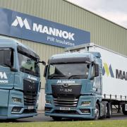 Some of the extensive fleet of vehicles at Mannok.