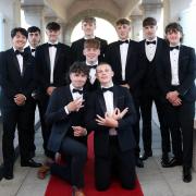 Boys looking sharp, Olival Khew, Jake Sembi, Christian Timoney, Hugo McChesney, Harry Coulter, Evan Donaghy and Austin Cassidy, middle Luke Bailey and front George Kernaghan and Andrew Cuthbertson..