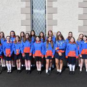 Members of 1st Clogher Girl Guides at the 70th anniversary service.