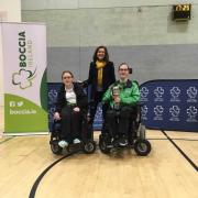 Niamh Dumphy  Dublin runner up Miriam Malone CEO Paralympics Ireland and William Graham Irish BC1 Boccia Champion