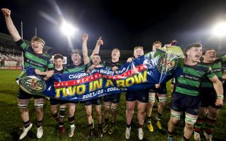 The Clogher players celebrate as they made it two in a row of All Ireland Junior Cup titles.
