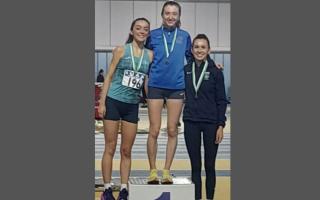 Edel Monaghan (left) who claimed silver in the Irish Inter Varsity Indoor T&F 3000m.