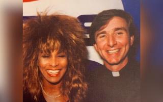 Father Brian D'Arcy pictured with Tina Turner.