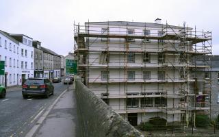 Cosmetic redecoration works are under way at Westbridge House, Enniskillen, after large but non-structural cracks formed on the exterior of the building.