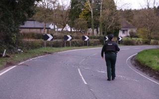 PSNI at the scene of the collision on the main Irvinestown to Enniskillen road.